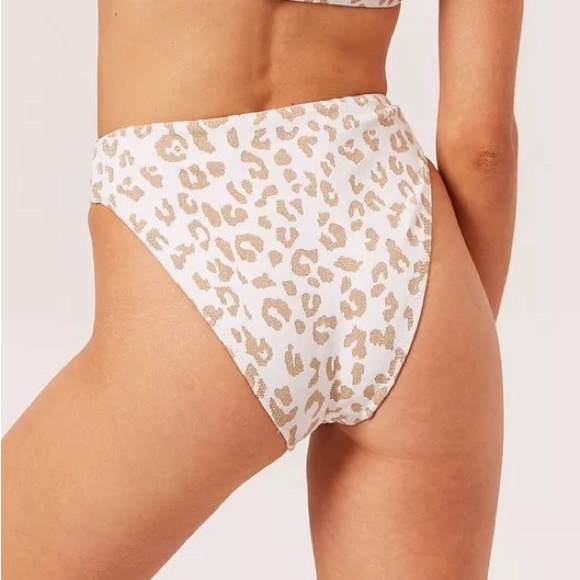 NEW Solid and Striped Gold Leopard print Bikini - Picture 5 of 8